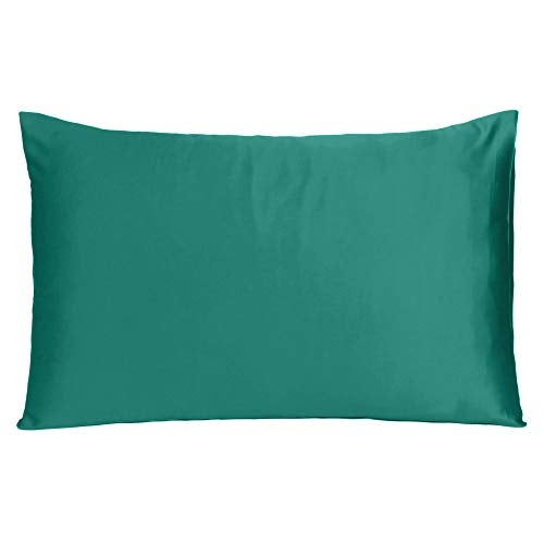 Oussum Satin Silk Pillowcase Pillow Case Covers with Envelop Closure for Hair and Skin Home Bed Decor Set of 2 Pillowcase Free 3 pcs scrunchies (Regular, Bayberry Green) - Image 4