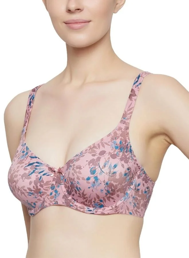 ترايامف Triumph Minimizer Bra for Women Wired Non Padded Floral Bra My Flower Minimizer Series Full Coverage Soft Microfiber Lingerie High Center Bridge Supportive Grey 38C Pack of 1