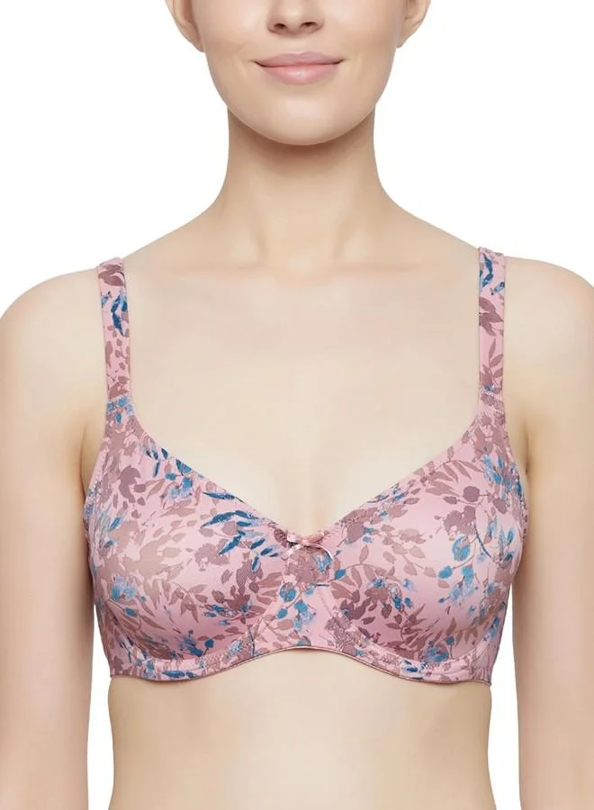 ترايامف Triumph Minimizer Bra for Women Wired Non Padded Floral Bra My Flower Minimizer Series Full Coverage Soft Microfiber Lingerie High Center Bridge Supportive Grey 38C Pack of 1