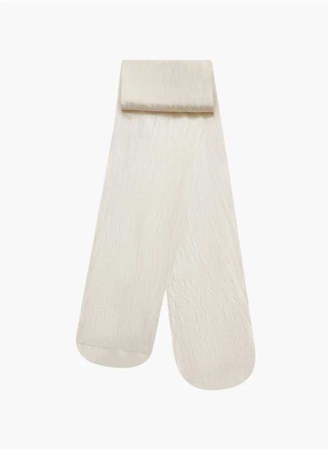 Flora Bella By Shoexpress Girls Textured Tights with Elasticated Waistband - Set of 2