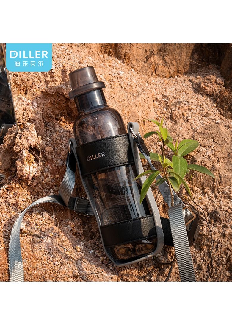 DILLER Water Bottle with Sleeve Free Leakproof Sport Plastic Motivational Water Bottle With Strap Gift for Kids Women Men - Image 2