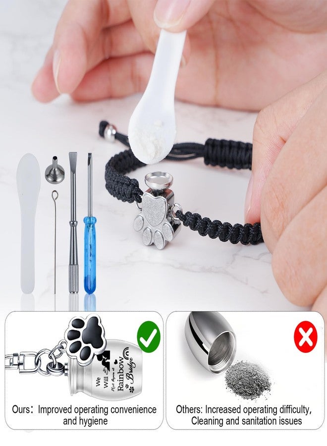 FACULX 3-Piece Cremation Jewelry Set for Ashes - Heart urn Necklaces for Ashes, Paw Print urn Bracelet for Ashes, Keychain - Ashes Keepsake for Pets with Filling Kit & Jewelry Box - Image 5