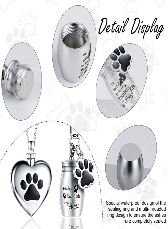 FACULX 3-Piece Cremation Jewelry Set for Ashes - Heart urn Necklaces for Ashes, Paw Print urn Bracelet for Ashes, Keychain - Ashes Keepsake for Pets with Filling Kit & Jewelry Box - Image 4