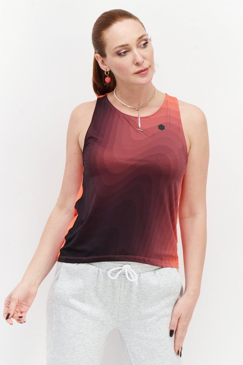 UNDER ARMOUR تي شيرت تدريب رياضي للنساء، مجموعة كورال - Image 1