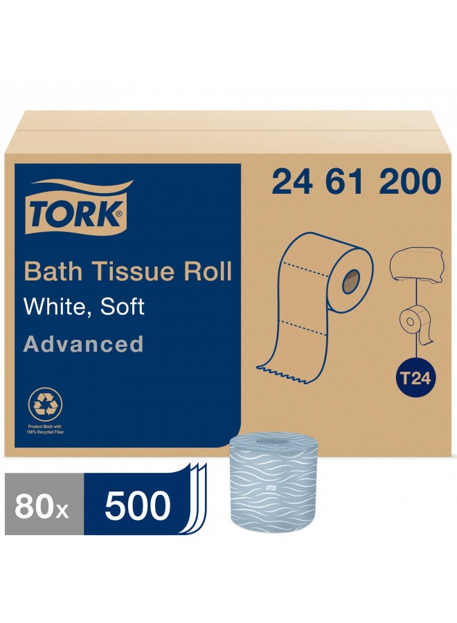 Tork Toilet Paper Roll White T24, Advanced, 2-Ply, 80 x 500 sheets, 2461200 - Image 2