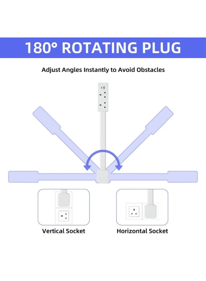 Power outlet extender Accesses hard-to-reach outlets Features USB-A, USB-C and 2 AC outlets Extends approximately 19.49-28.15 inches 180° rotatable For use behind sofas, nightstands, desks, etc. U.K. Standard - Image 2