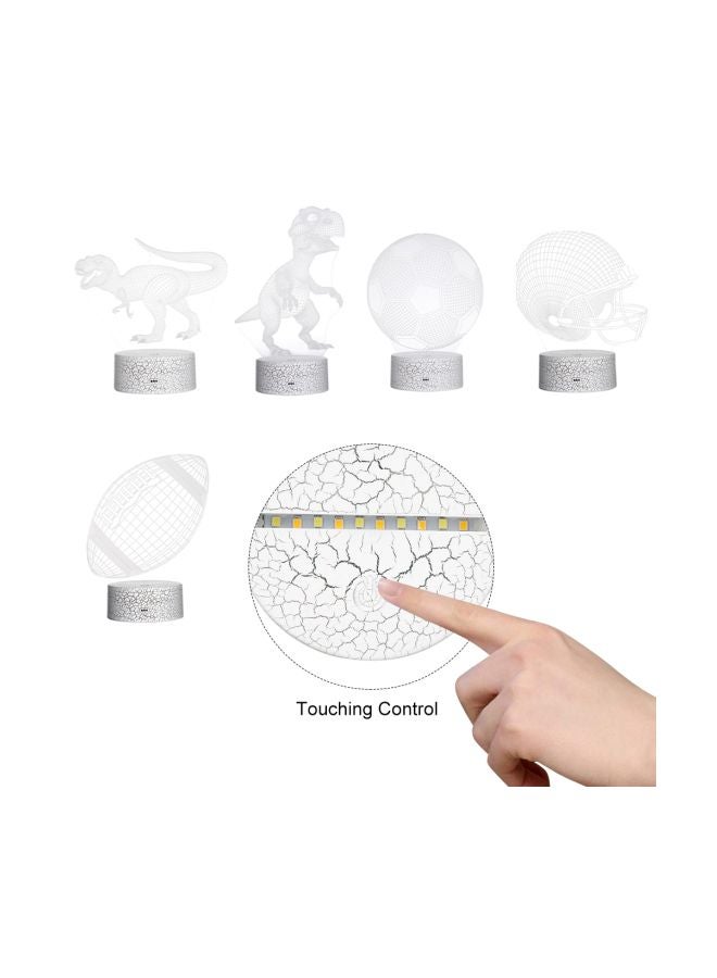 3D Dinosaur Shaped LED Night Light White 21.50x5.30x15cm