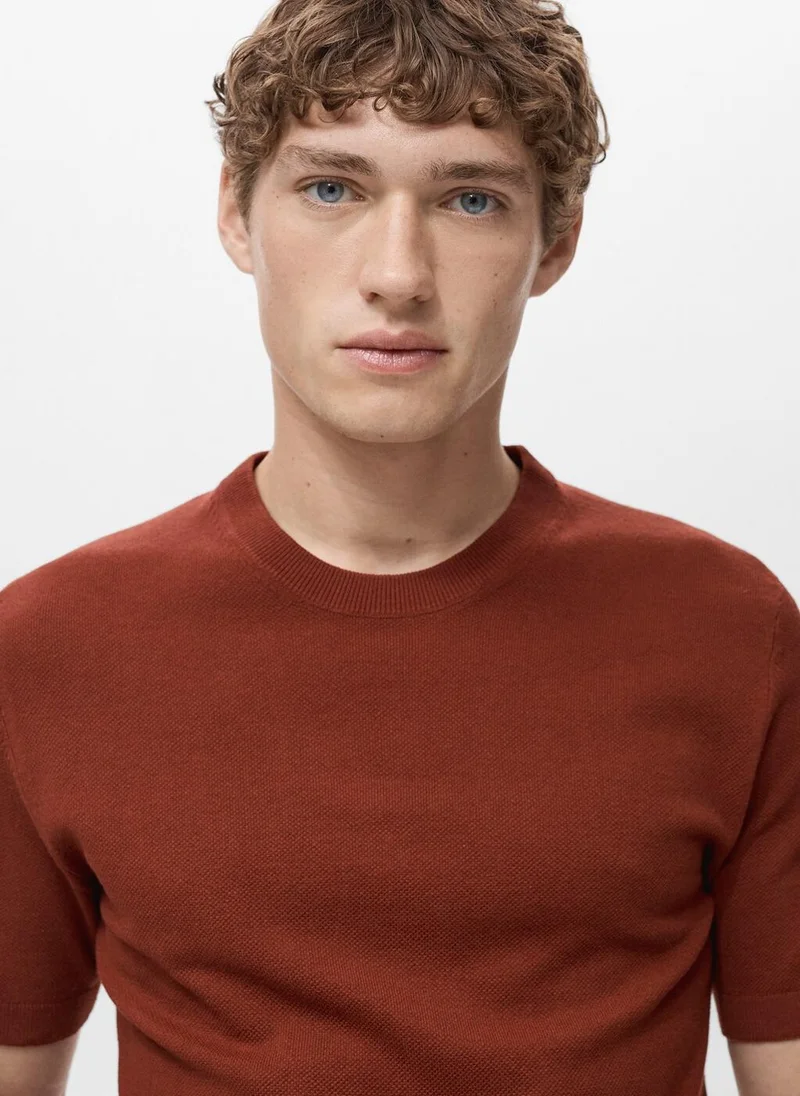 Mango Man Cotton fine-knit t-shirt