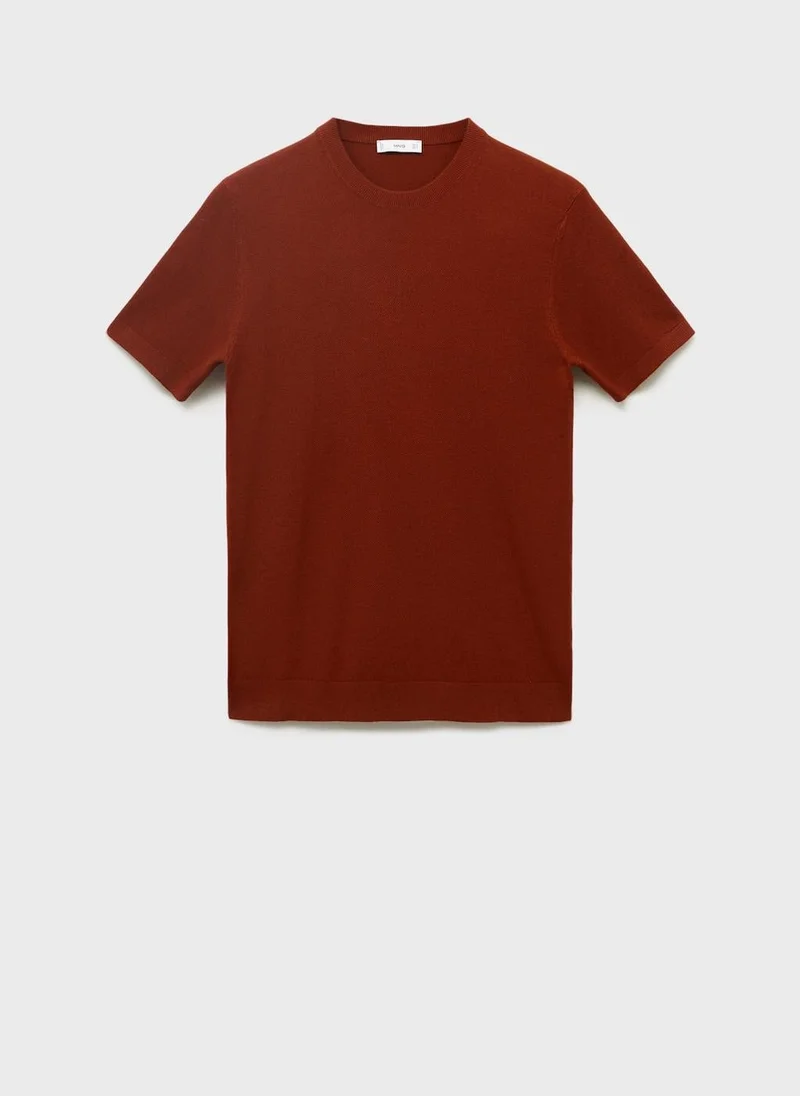 Mango Man Cotton fine-knit t-shirt