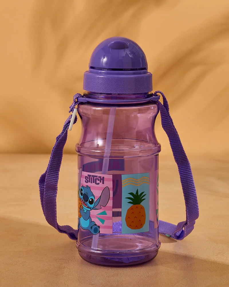 REDTAG Purple Stitch Transparent Water Bottle