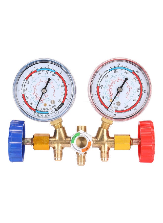 Loquat 3 Way  Gauge  For R134A R12 R22 R502 Refrigerants With Couplers And Acme Adapter - Image 2