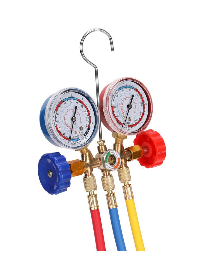 Loquat 3 Way  Gauge  For R134A R12 R22 R502 Refrigerants With Couplers And Acme Adapter - Image 5