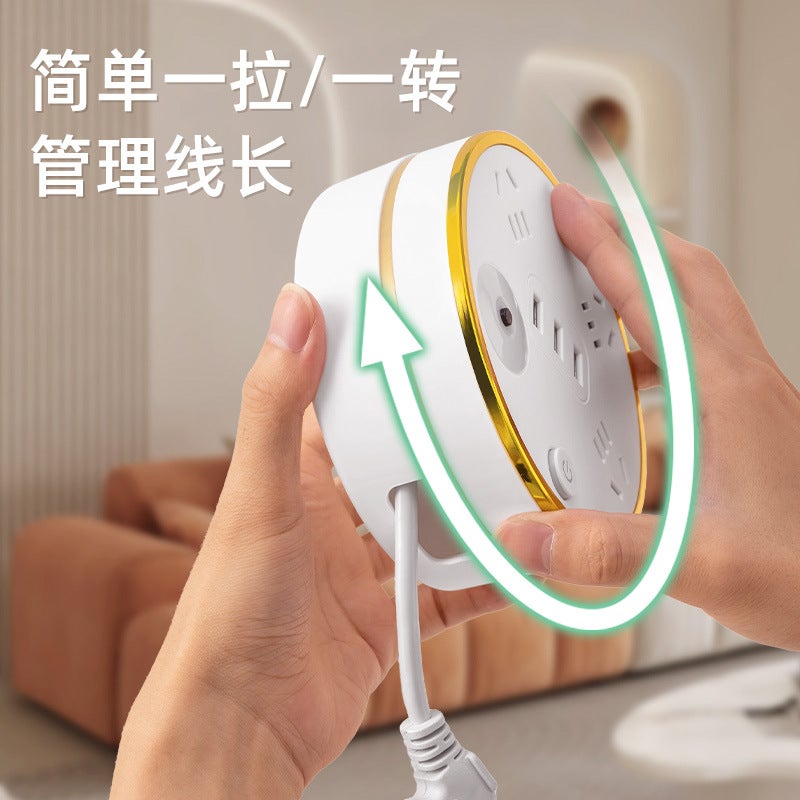 Retractable Storage Socket With Usb Plug Board With Wire Panel Multi-Hole Plug-In Function Household Plug Board Student Dormitory - Image 4