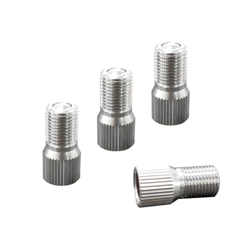 Augeny 4PCS 19mm Valve Cap Stem Extenders Screwon Car Tire Valve Stem Extensions Universal Nickle Plated Brass Wheel Tire Caps Extender Adapter for Car Truck Motorcycle Bike