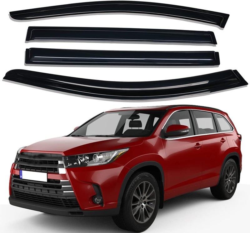 Lightronic WV94427 Tape-on Side Window Visor Deflector Rain Guard Set for Toyota Highlander 2014-2019 - Image 1