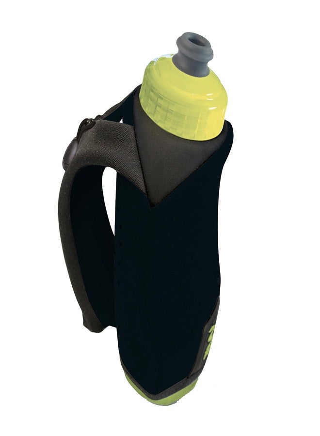 Amphipod Hydraform Ergo-Lite Handheld Water Bottle, BPA-Free Minimalist Insulated Hydration for Ultra-Running & Walking - Black/Green -10.5 oz - Image 1