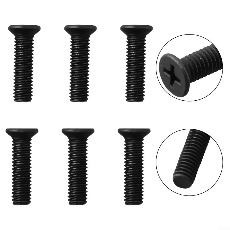 6 Pcs Left Hand Thread Fixing Screw Set M5 M6 22mm Black Metal for Drill Chuck Shank Adapter - Image 4
