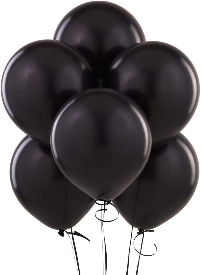 Black Balloons Round - Standard (12 inchx40Pcs)