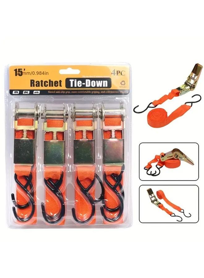 Thickened Ratchet Cargo Lashing Belt Heavy Duty Polypropylene Polyester Automotive Tightener - Image 1