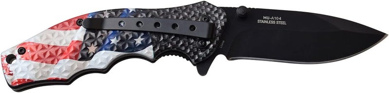MASTER USA MU-A104AF Spring Assisted Knife, USA Flag, 7.75 inch - Image 3