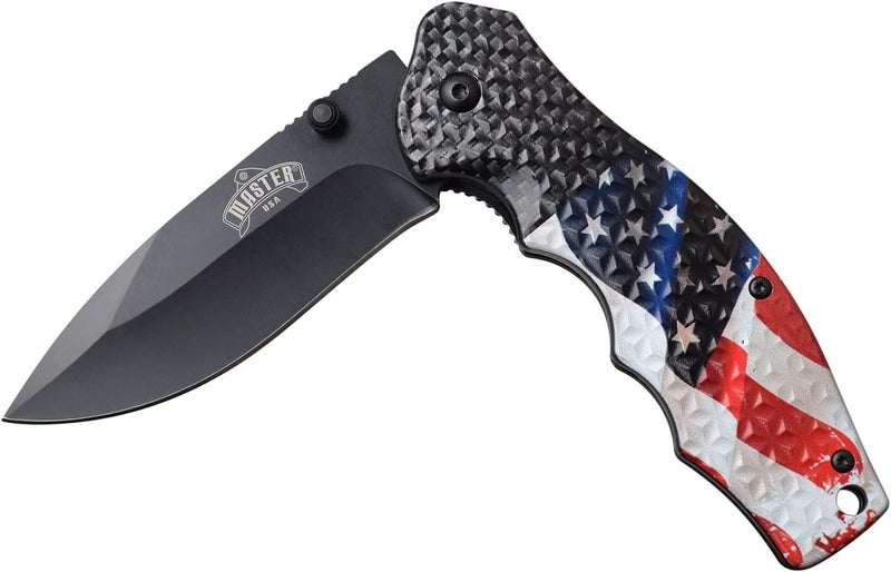 MASTER USA MU-A104AF Spring Assisted Knife, USA Flag, 7.75 inch - Image 5