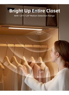 EZVALO Under Cabinet Lighting 76Led 3 Color Temps Detachable Battery Powered Operated Dimmable Closet Lights 2200Mah Rechargeable Wireless Motion Sensor Light For Stairway Kitchen Wardrobe  - Image 3