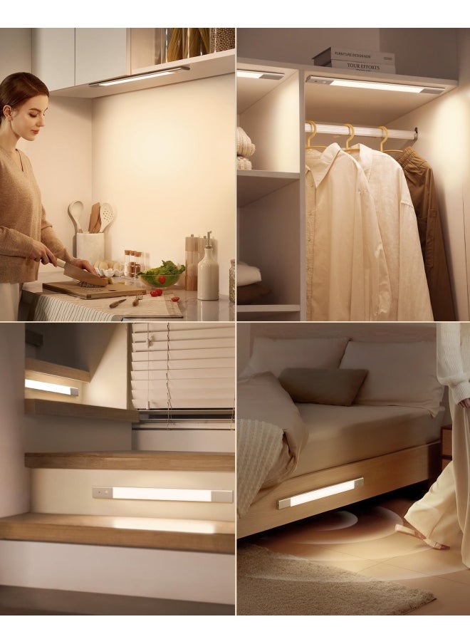 EZVALO - Under Cabinet Lighting 76Led 3 Color Temps Detachable Battery Powered Operated Dimmable Closet Lights 2200Mah Rechargeable Wireless Motion Sensor Light For Stairway Kitchen Wardrobe - Image 1