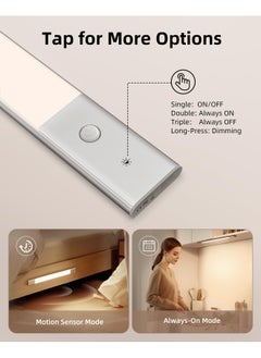 EZVALO Under Cabinet Lighting 76Led 3 Color Temps Detachable Battery Powered Operated Dimmable Closet Lights 2200Mah Rechargeable Wireless Motion Sensor Light For Stairway Kitchen Wardrobe  - Image 4