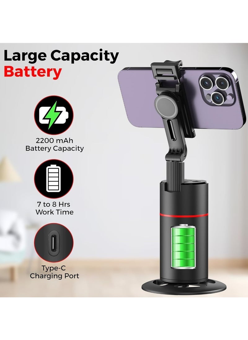 ELTRAZONE حامل ثلاثي القوائم بتتبع الوجه التلقائي، دوران 360° لحامل الهاتف المحمول لتصوير الفيديو والصور الذكية مع جهاز التحكم عن بُعد، لا حاجة لتطبيق، مثبت جيمبال مع تحكم بالإيماءات لفيديوهات المدونات، البث المباشر وتسجيل الفيديو، أسود - Image 5