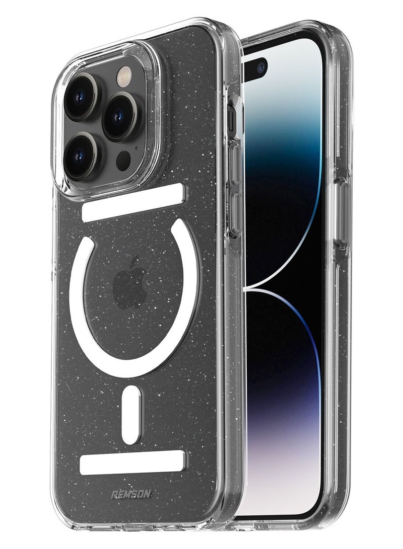 Remson Mag-X Magnetic Hybrid Protective Glitter Case Military Grade Protection Compatible For iPhone 14 Pro Max - Glitter - Image 1