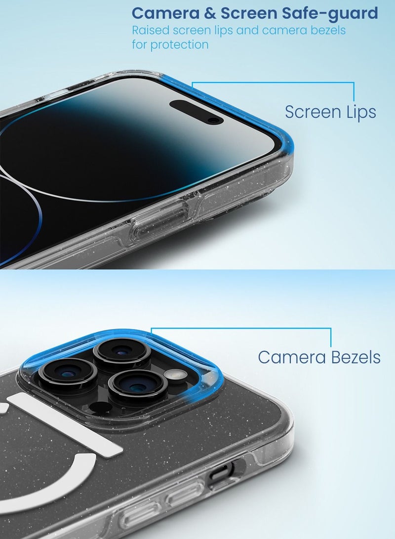 Remson Mag-X Magnetic Hybrid Protective Glitter Case Military Grade Protection Compatible For iPhone 14 Pro Max - Glitter - Image 3