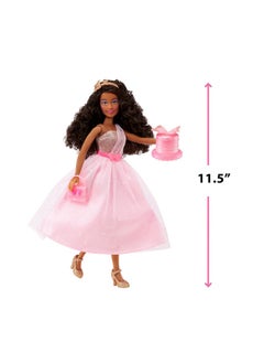 MGA Entertainment MGA Entertainment Dream Ella Let's Celebrate Doll - Yasmin, Pink & Gold Glitter Butterfly Confetti Unboxing 11.5" Black Hair Party Fashion Doll + 5 Accessories for Birthday, Graduation, Special Day  - Image 5