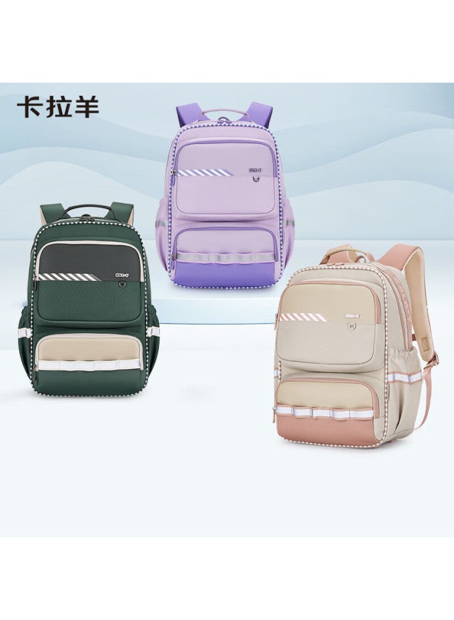 Kala·y Accordion School Backpack Large Capacity Five-dimensional Load Reduction Anti-drop Middle And High School Student Uni Bag