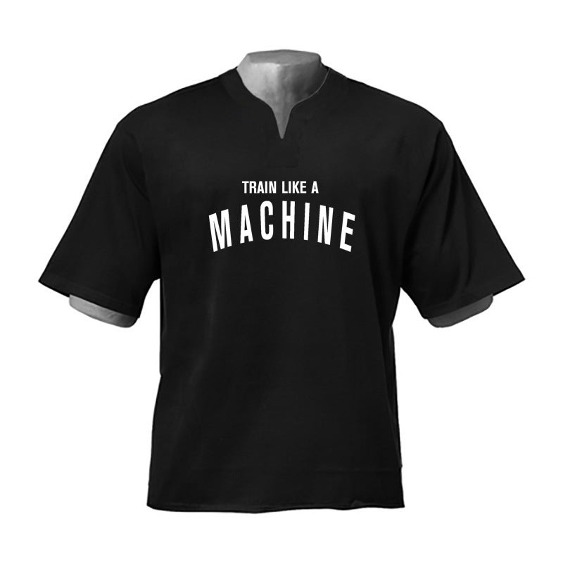 Fitness short sleeve men''s V-neck cotton cloth Iron tide summer Korean style sports loose half sleeve T-shirt training clothes foreign trade - Image 1