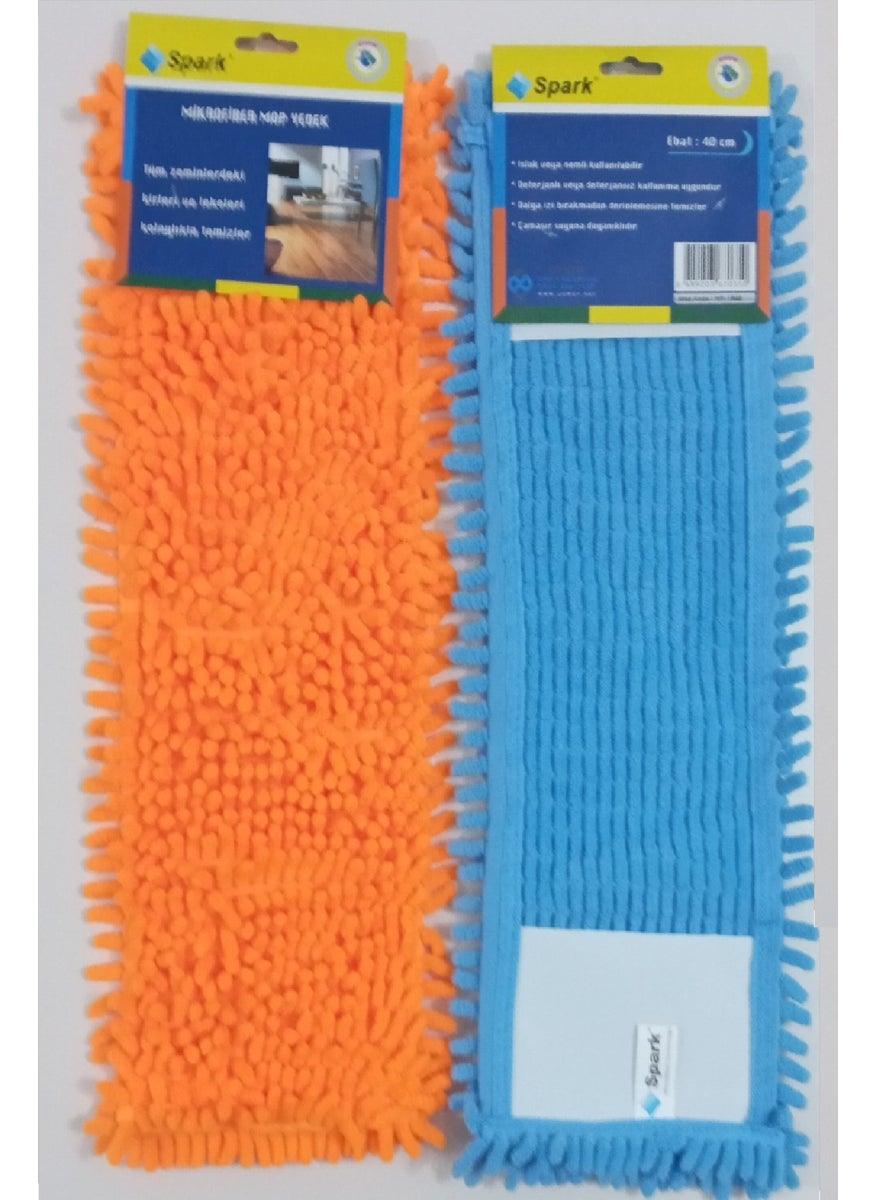 Spark 2 Pieces Pasta Mop Tip Microfiber Mop Spare 40 cm  - Image 4