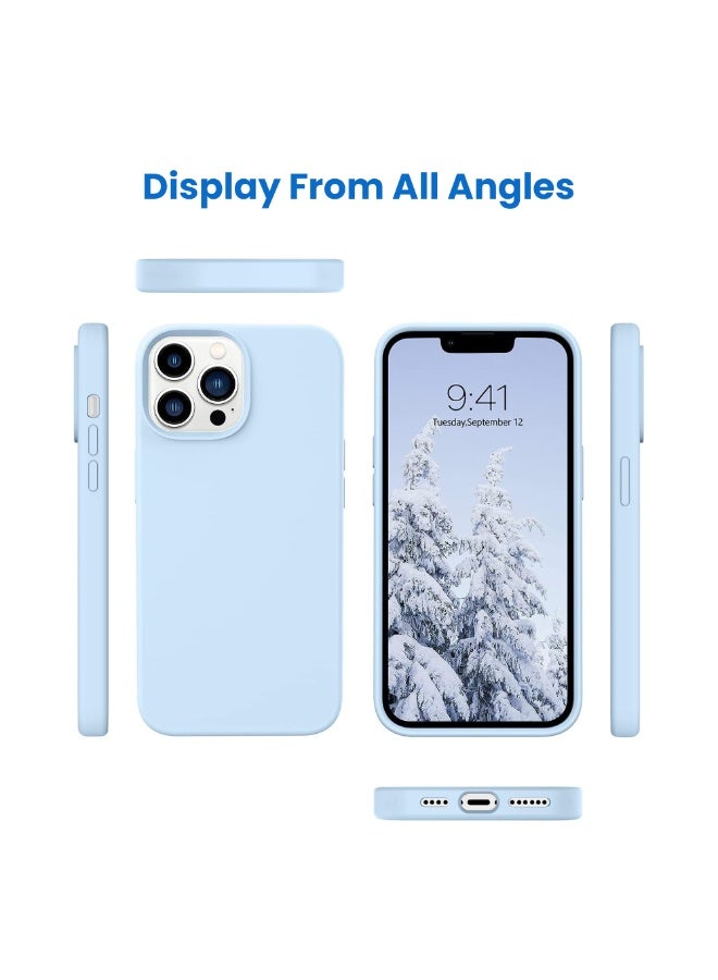 أكسسور  جراب سيليكون أزرق فاتح لهاتف Apple iPhone 15 Pro Max مقاس 6.7 بوصة - غطاء واقٍ متين مقاوم للصدمات، ناعم الملمس، مقاوم للخدش، بتصميم رفيع - Image 3