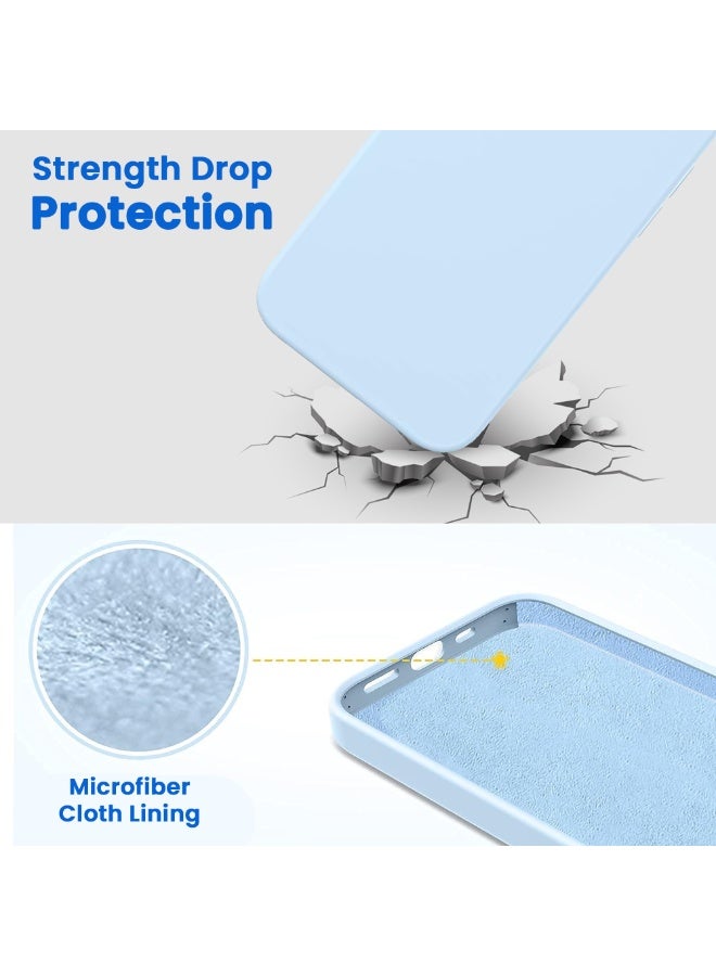 أكسسور  جراب سيليكون أزرق فاتح لهاتف Apple iPhone 15 Pro Max مقاس 6.7 بوصة - غطاء واقٍ متين مقاوم للصدمات، ناعم الملمس، مقاوم للخدش، بتصميم رفيع - Image 4