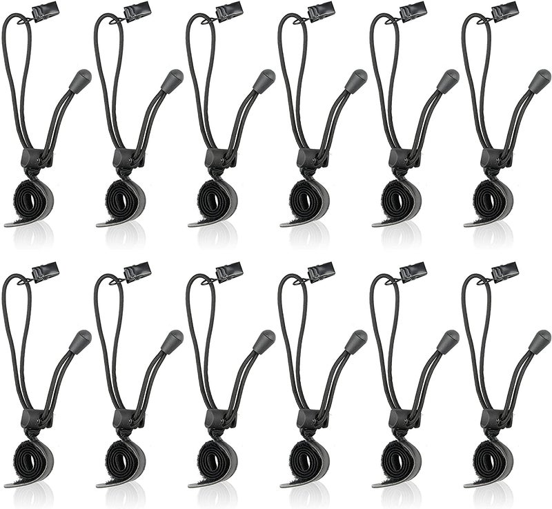 VTS Backdrop Background Muslin String Clips Holder Multifunctional for Photo Video Photography Studio 12 Pack, Black - Image 1