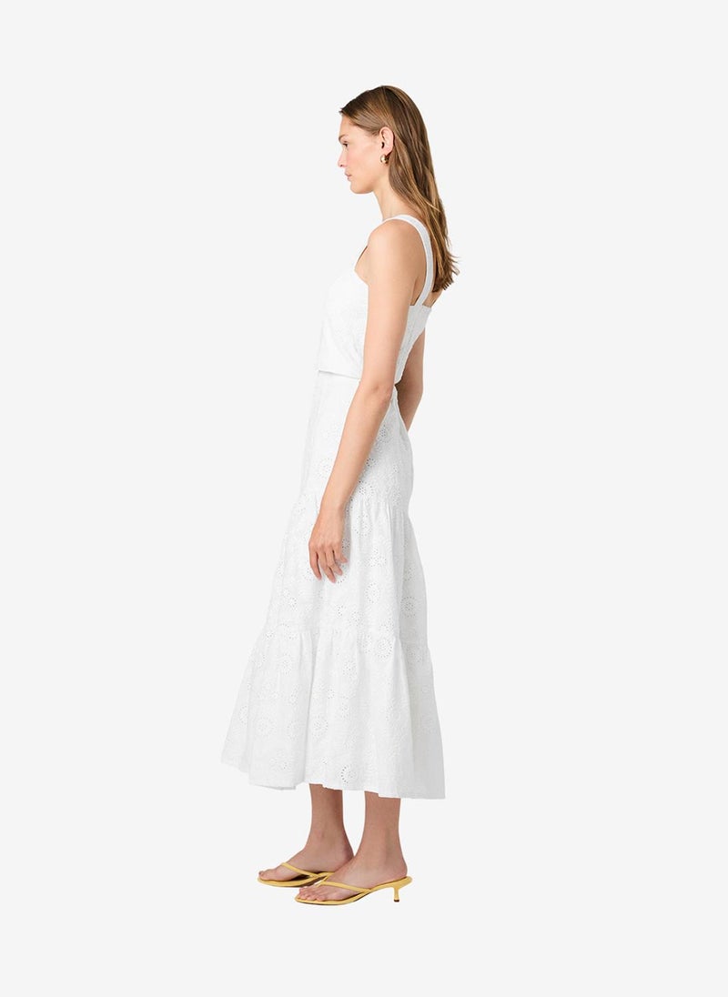 French Connection Women's Summer White Svea Flrl Eyelt Tier Maxi Skrt - Image 3