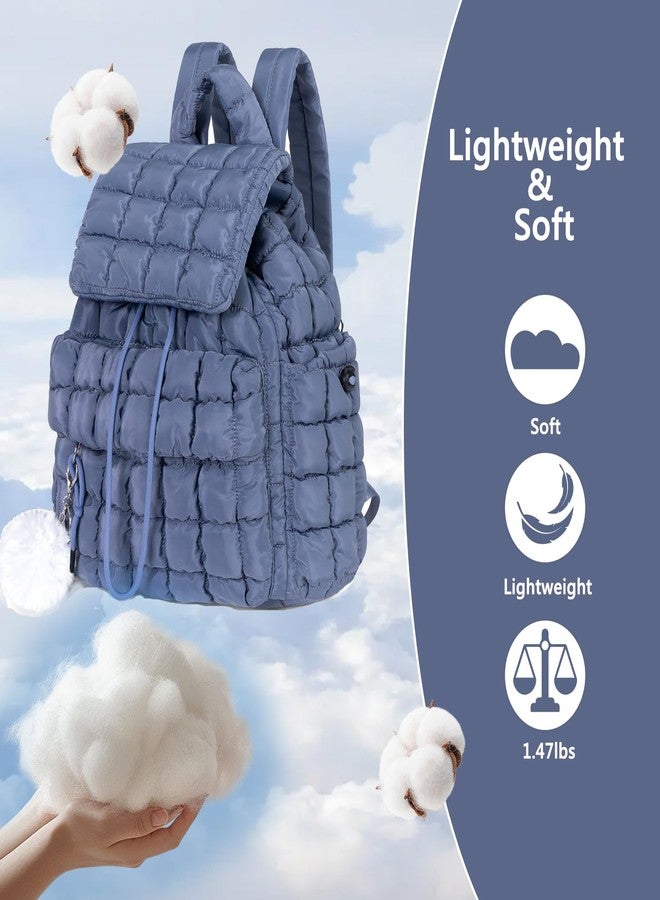 iSamzan Quilted Puffer Backpack for Women: Large Lightweight Soft Purse Backpacks for Travel Daypack Hiking Gym Sports School College - Cute Trendy Luxury Drawstring Laptop Backpack - Image 3