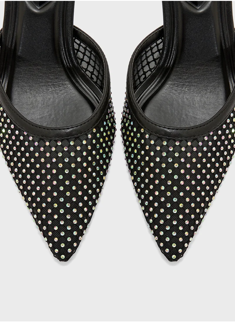 Truffle Stud Detail Dounue Strap Pump
