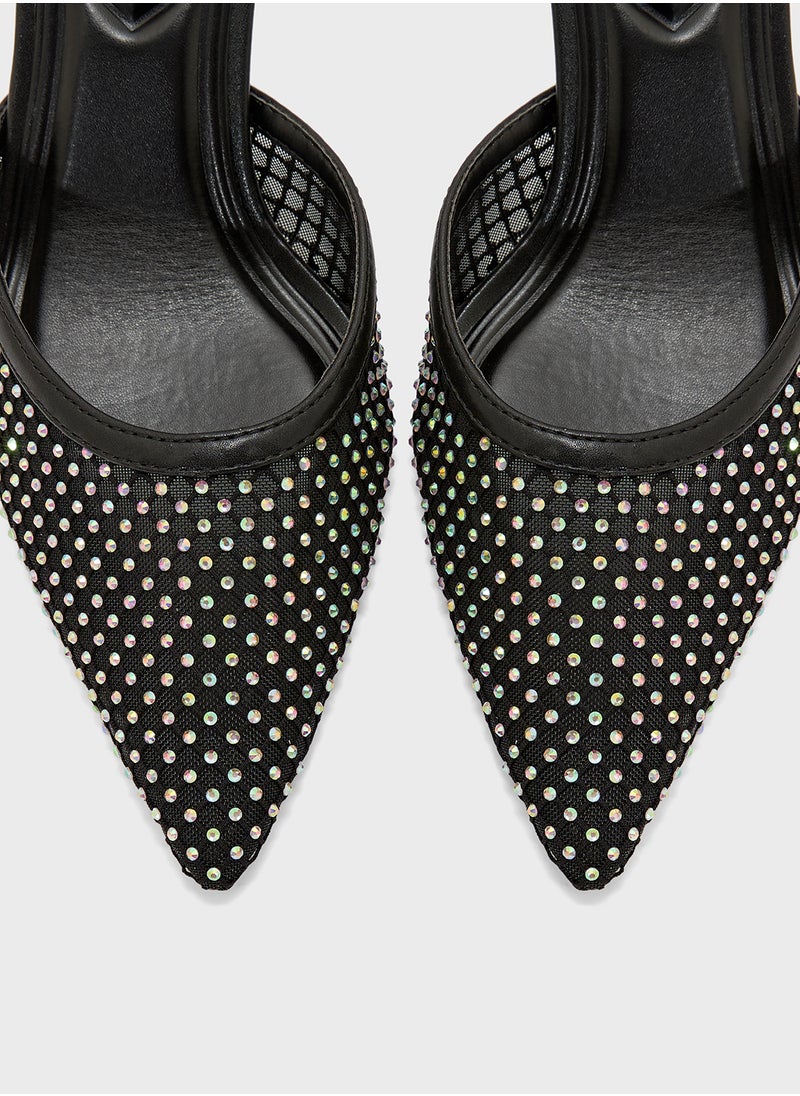Truffle Stud Detail Dounue Strap Pump  - Image 4