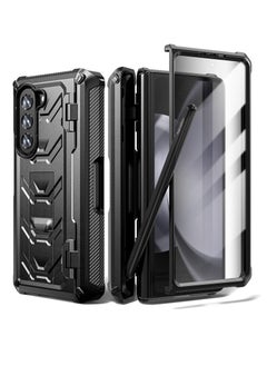 Case for Samsung Galaxy Z Fold 5 Case with Pen Holder and Kickstand, Built in Screen Protector, Full Body Protective Bumper Case for Fold 5, Not Include Pen