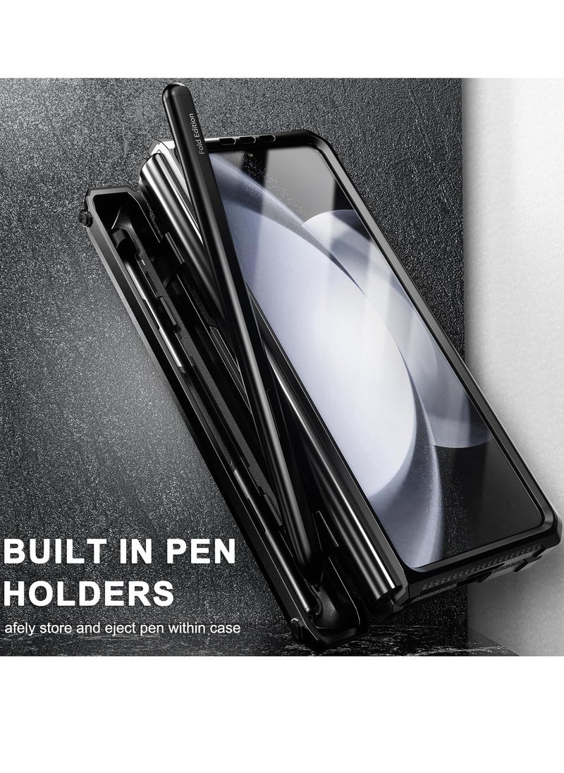 Aookay - Case for Samsung Galaxy Z Fold 5 Case with Pen Holder and Kickstand, Built in Screen Protector, Full Body Protective Bumper Case for Fold 5, Not Include Pen - Image 1