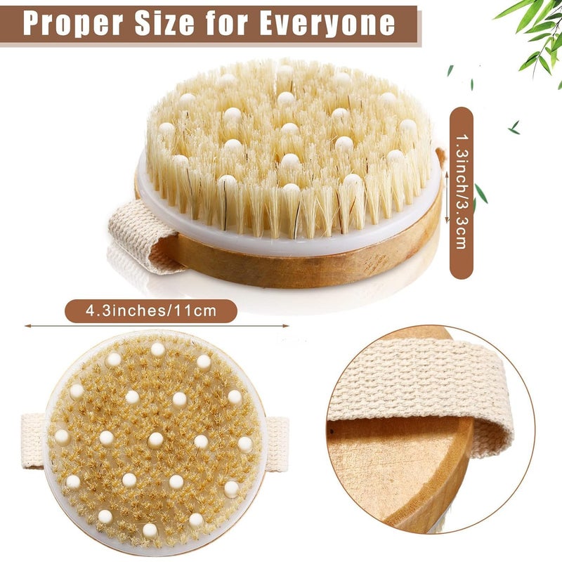 JAPTI Wooden body bath brush with bristles for Dry Scrubber Dead Skin Exfoliate & Soften Skin for women and girl (1pcs) - Image 3