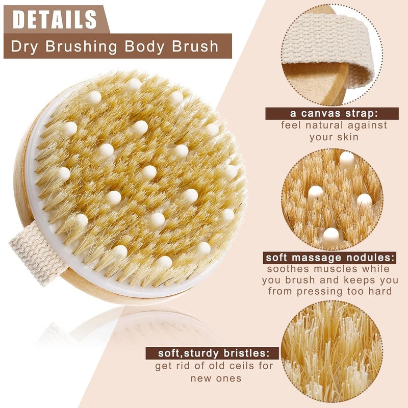 JAPTI Wooden body bath brush with bristles for Dry Scrubber Dead Skin Exfoliate & Soften Skin for women and girl (1pcs) - Image 4