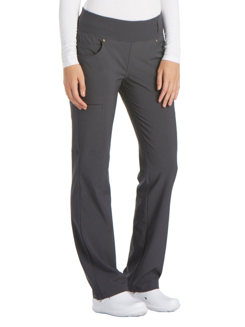 Cherokee iFlex CK002 Mid Rise Pull-On Pant Pewter XL Petite - Image 1