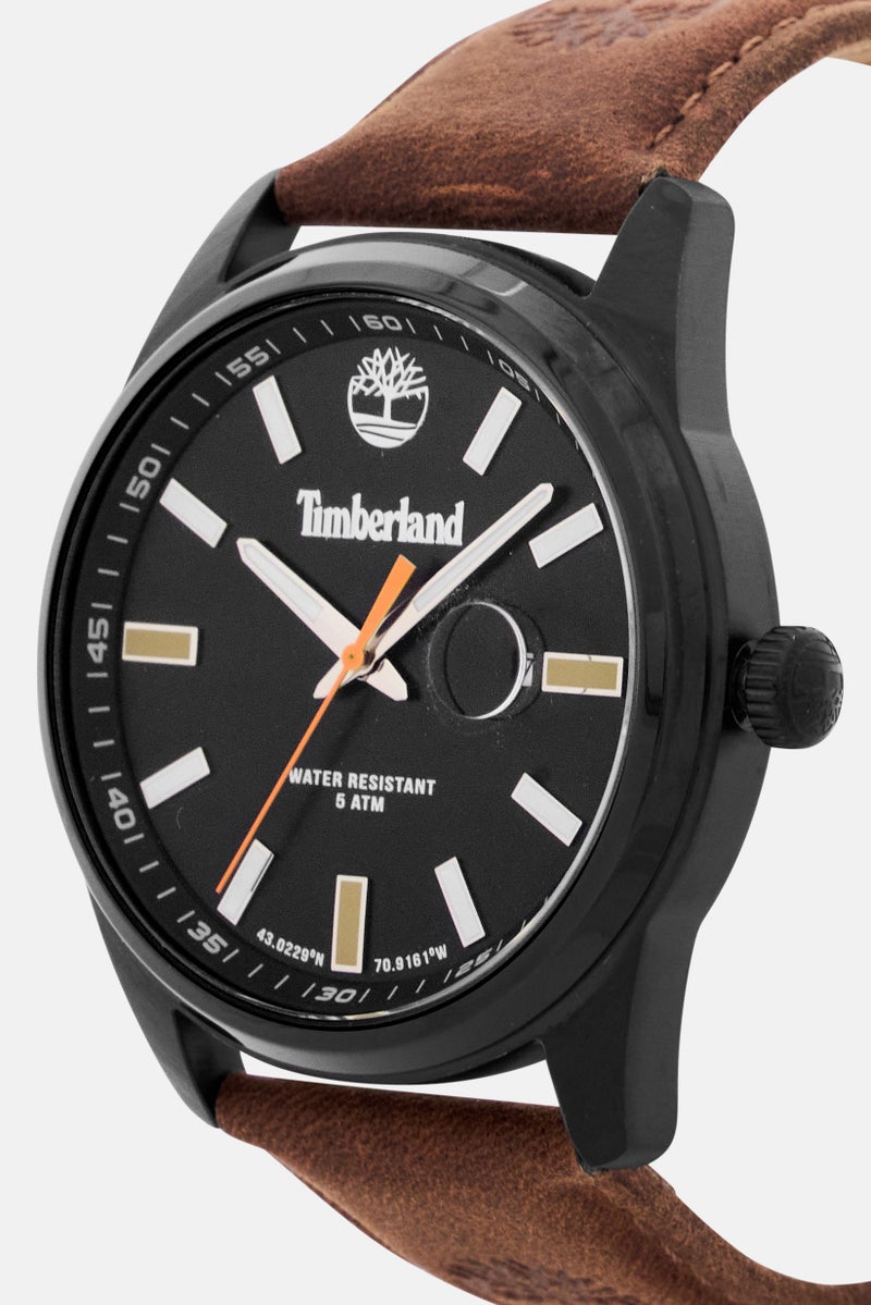 Timberland Men TDWGB0010801 Leather Ananlog Watch 45 mm, Brown  - Image 3