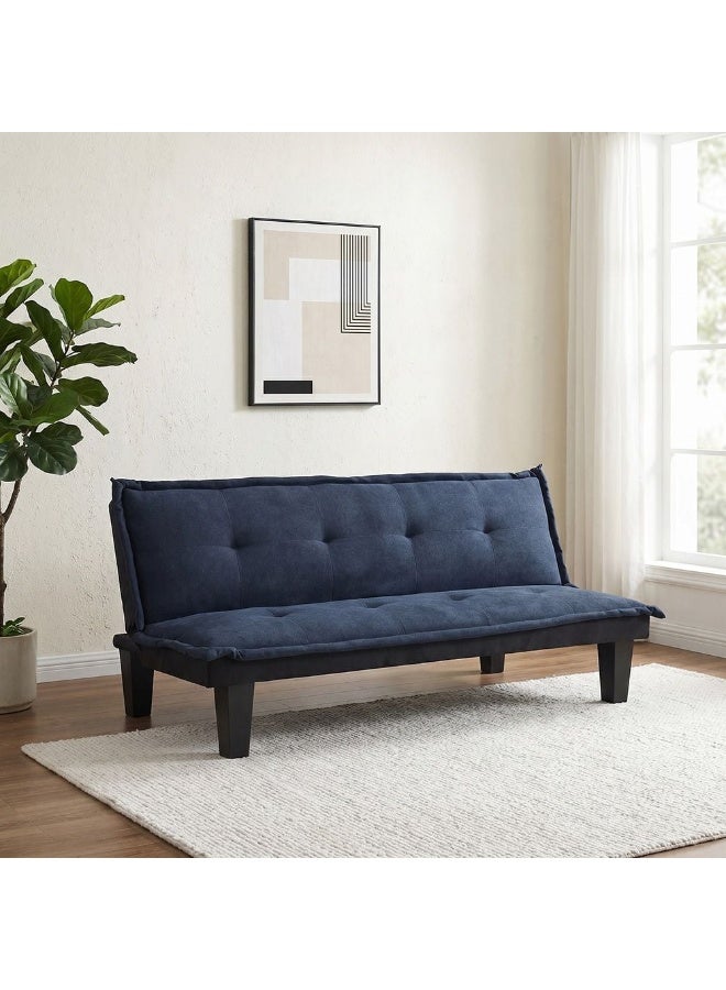 DANUBE HOME سرير أريكة مانولو V2 من القماش | أريكة قابلة للتحويل للنوم | أثاث غرفة المعيشة المريح L165xW80xH73 سم - أزرق - Image 1