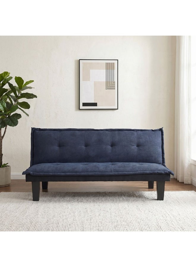 DANUBE HOME سرير أريكة مانولو V2 من القماش | أريكة قابلة للتحويل للنوم | أثاث غرفة المعيشة المريح L165xW80xH73 سم - أزرق - Image 2